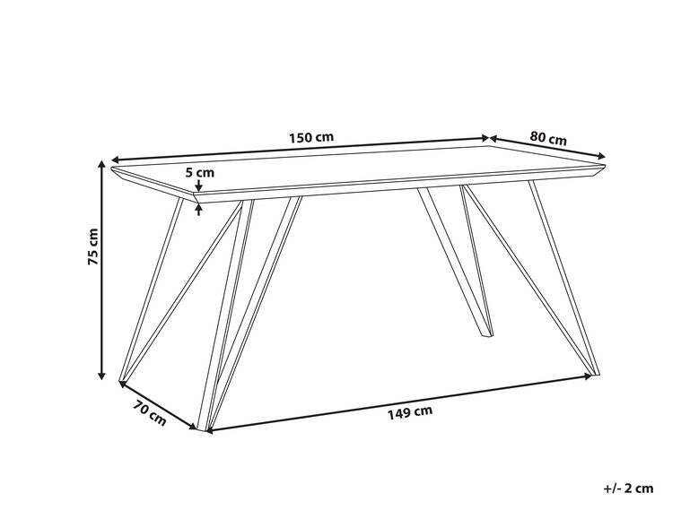 Dining Table 150 x 80 cm Marble Effect White with Gold MOLDEN Beliani