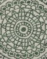 Vloerkleed polyester groen/wit ⌀ 140 cm YALAK_734623