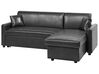 Left Hand Faux Leather Corner Sofa Bed with Storage Black OGNA_745880