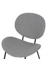 Set of 2 Fabric Dining Chairs Houndstooth Black and White LUANA_894924