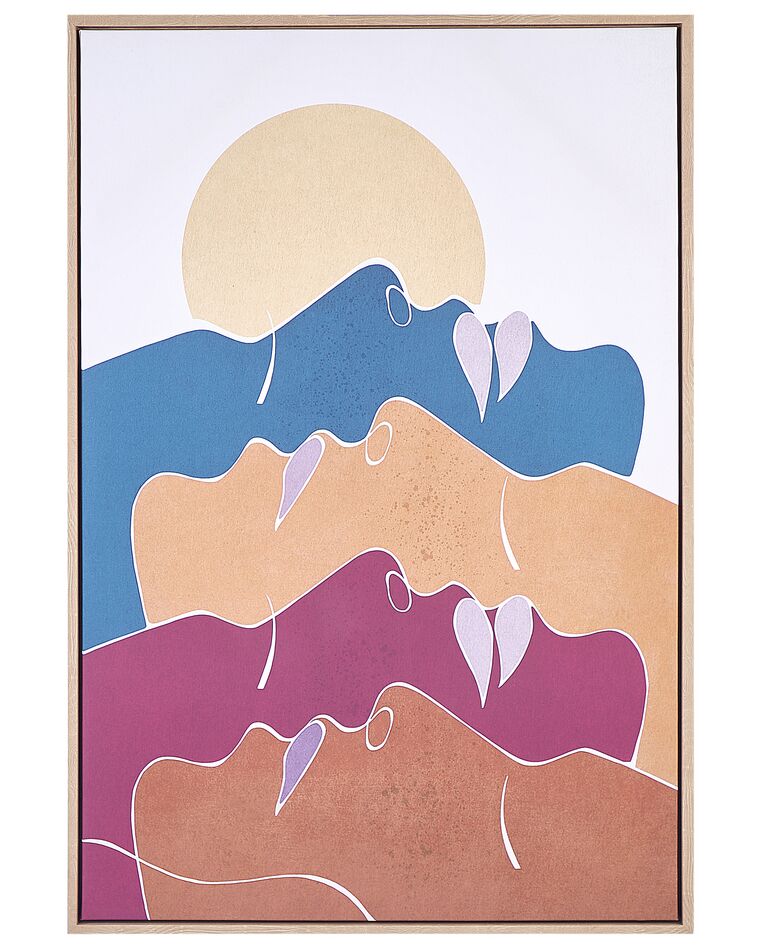 Abstract Framed Canvas Wall Art 63 x 93 cm Multicolour FASANO_891191
