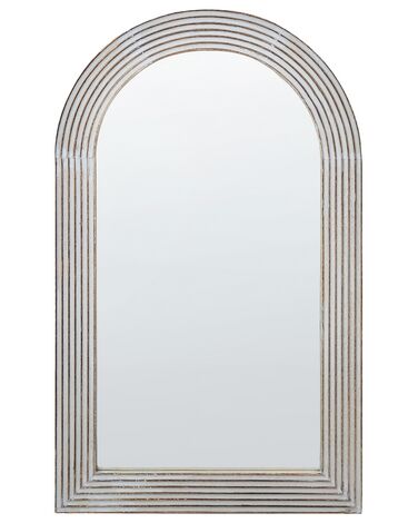 Nástěnné dřevěné zrcadlo 65 x 107 cm bílé CHANDON