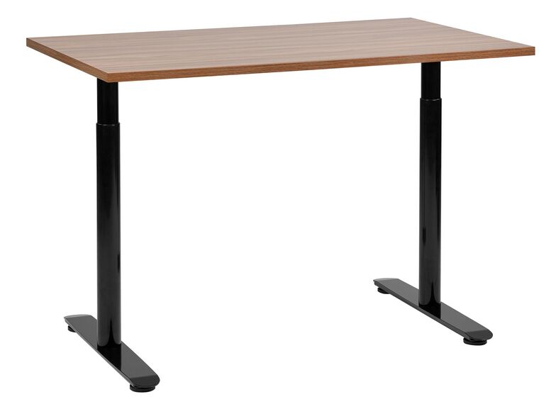 Adjustable Standing Desk 120 x 72 cm Dark Wood and Black DESTINAS_899135