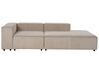 4 pers. sofa lysebrun fløjl venstrevendt APRICA_910143