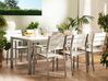 Table de jardin en aluminium et bois synthétique blanc 180 x 90 cm VERNIO_775164