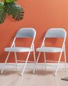 Set of 4 Folding Chairs Light Grey SPARKS_863758
