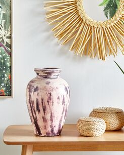 Koristemaljakko terrakotta violetti/beige 34 cm AMATHUS