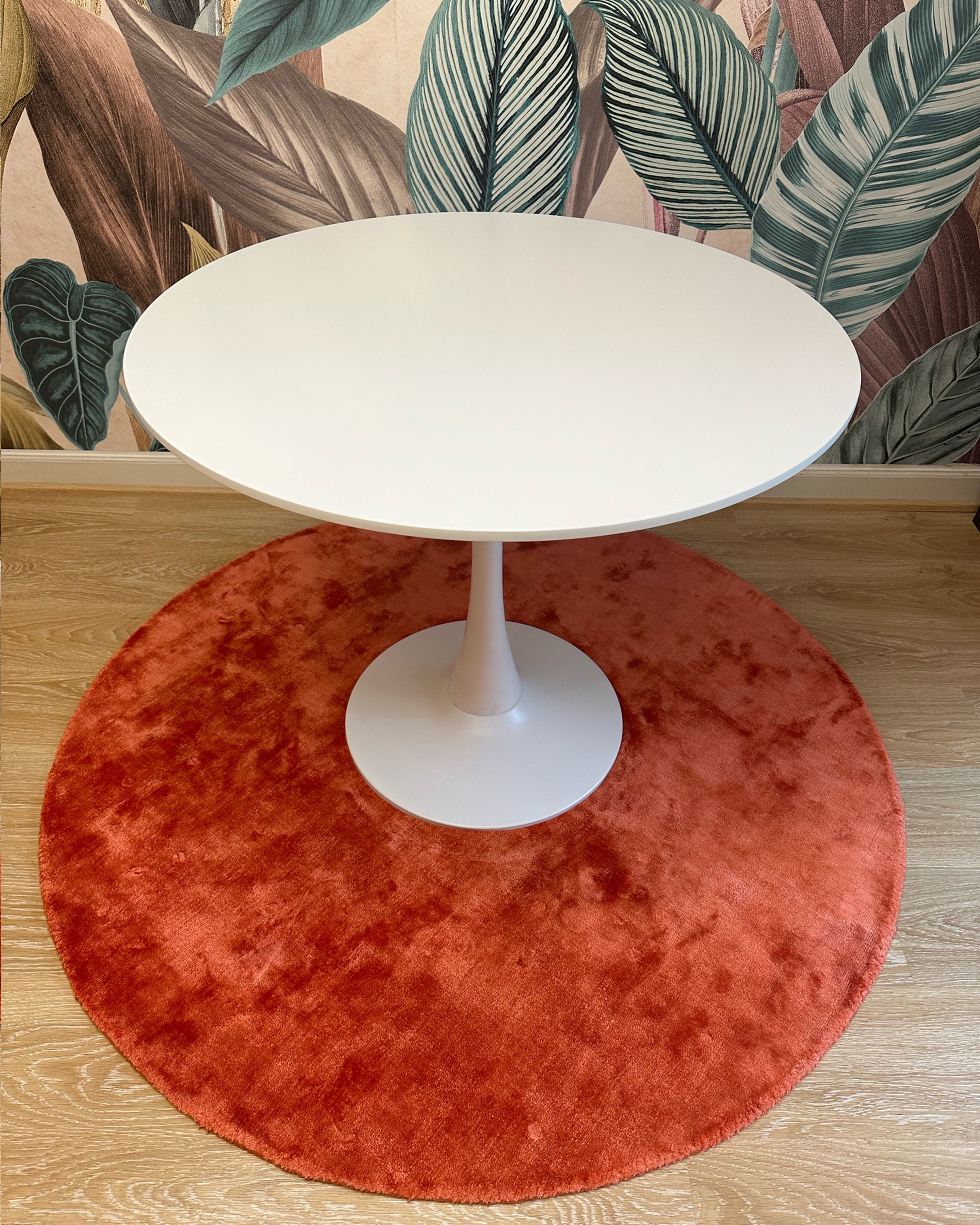 Okrúhly viskózový koberec ⌀ 140 cm oranžový GESI II_895707