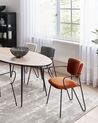 Set of 2 Fabric Dining Chairs Orange ELKO_871850