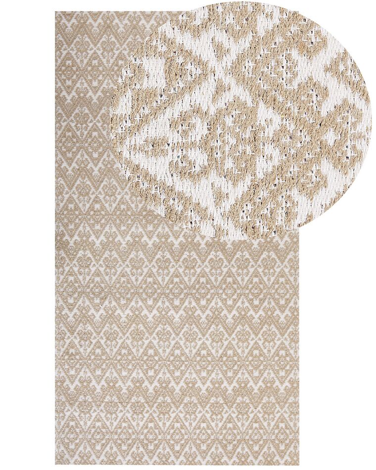 Teppich Jute beige 80 x 150 cm geometrisches Muster Kurzflor ATIMA_852776