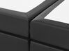 Cama continental de piel sintética negro/plateado 160 x 200 cm PRESIDENT_35854