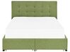 Łóżko z szufladami tapicerowane 140 x 200 cm zielone LA ROCHELLE_832957