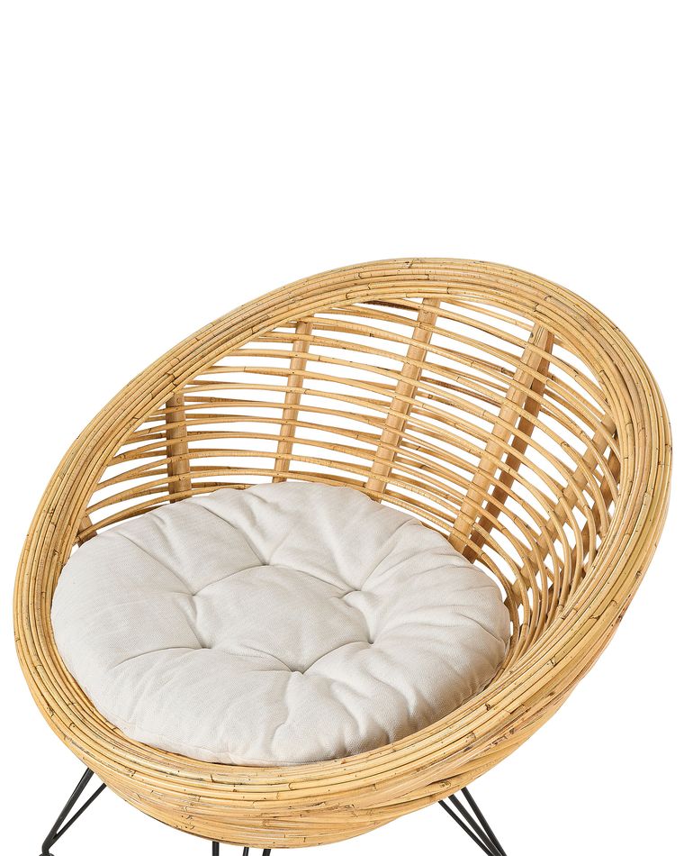 Fauteuil rond en rotin ton naturel MARATEA | Beliani.fr