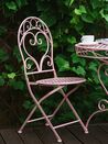 Gartentisch rosa Metall 70 cm rund ALBINIA_774550