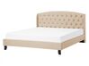 Fabric EU Double Size Bed Beige BORDEAUX_712153