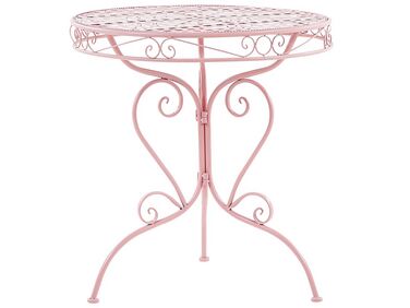 Table de jardin en métal rose ø 70 cm ALBINIA