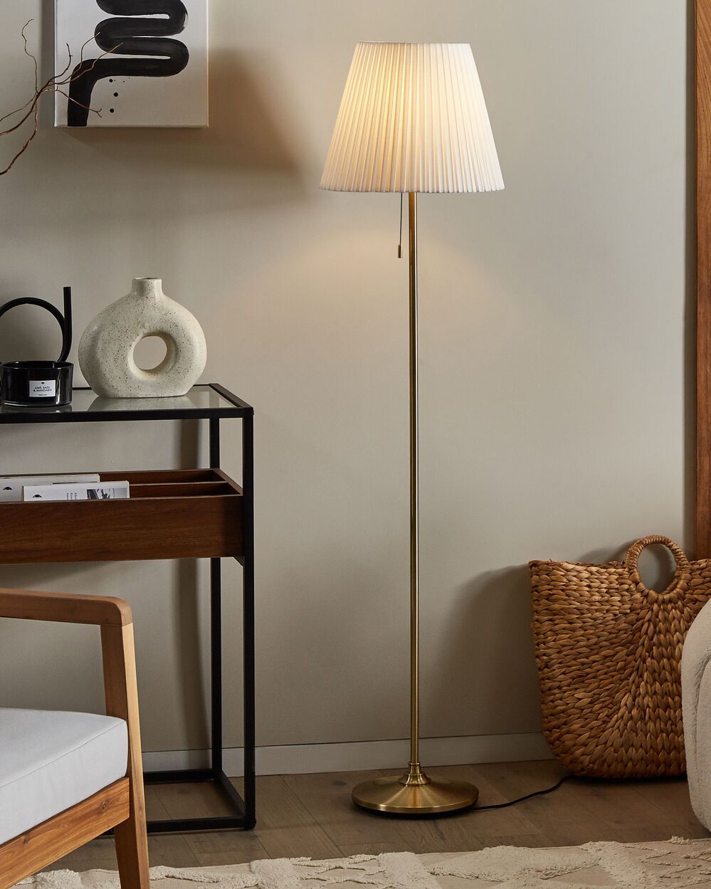 Ontdek struik Centimeter Staande lamp koper/wit TORYSA - ✓ Gratis Levering