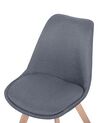 Conjunto de 2 sillas de comedor de poliéster gris grafito/madera clara DAKOTA II_728826