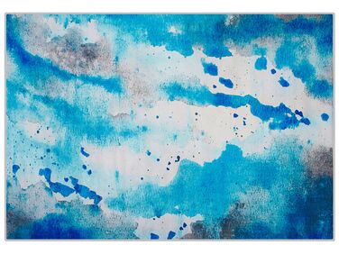 Teppich blau-grau 160 x 230 cm Flecken-Motiv Kurzflor BOZAT