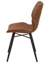 Set of 2 Fabric Dining Chairs Brown LISLE_724171