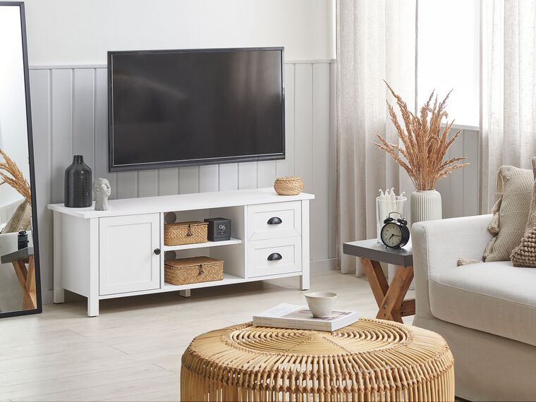 TV Stand White HONOLULU Beliani.co.uk