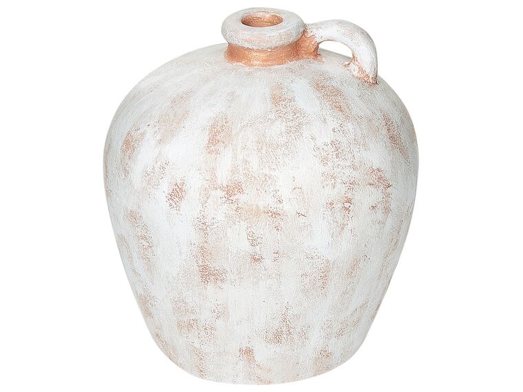 Dekoratívna terakotová váza 31 cm biela IPOH_893630