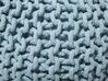Cotton Knitted Pouffe 50 x 35 cm Light Blue CONRAD_724861