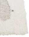 Teppich weiss / grau 80 x 150 cm abstraktes Muster Shaggy MASIS_854485