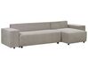 Canapé-lit d'angle à gauche avec rangement en tissu taupe LUSPA_900951