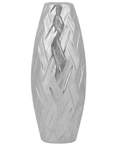 Vaso de cerâmica grés prateada 33 cm ARPAD