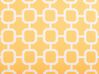 Balkonset Akazienholz weiß Auflagen gelbes Muster FIJI_764399