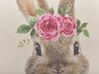 Lot de 2 coussins décoratifs tête de lapin gris / rose 45 x 45 cm TULIPA_823842