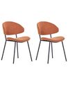 Set of 2 Fabric Dining Chairs Orange KIANA_874310