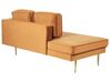 Chaise longue de terciopelo naranja/dorado derecho MIRAMAS_848738