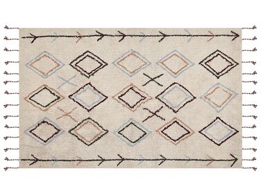 Bavlnený koberec 140 x 200 cm béžový CORUM