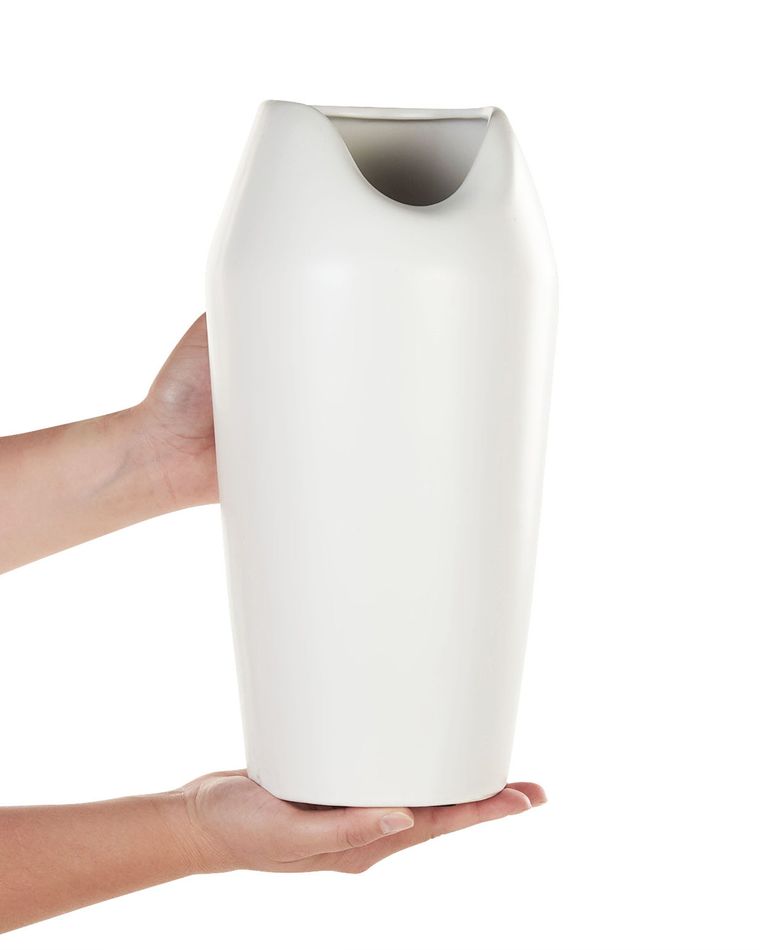 Vaso in grès porcellanato da 23 cm - Bianco/Blu - IT Vaso in grès porcellanato da 23 cm - Bianco/Blu - IT