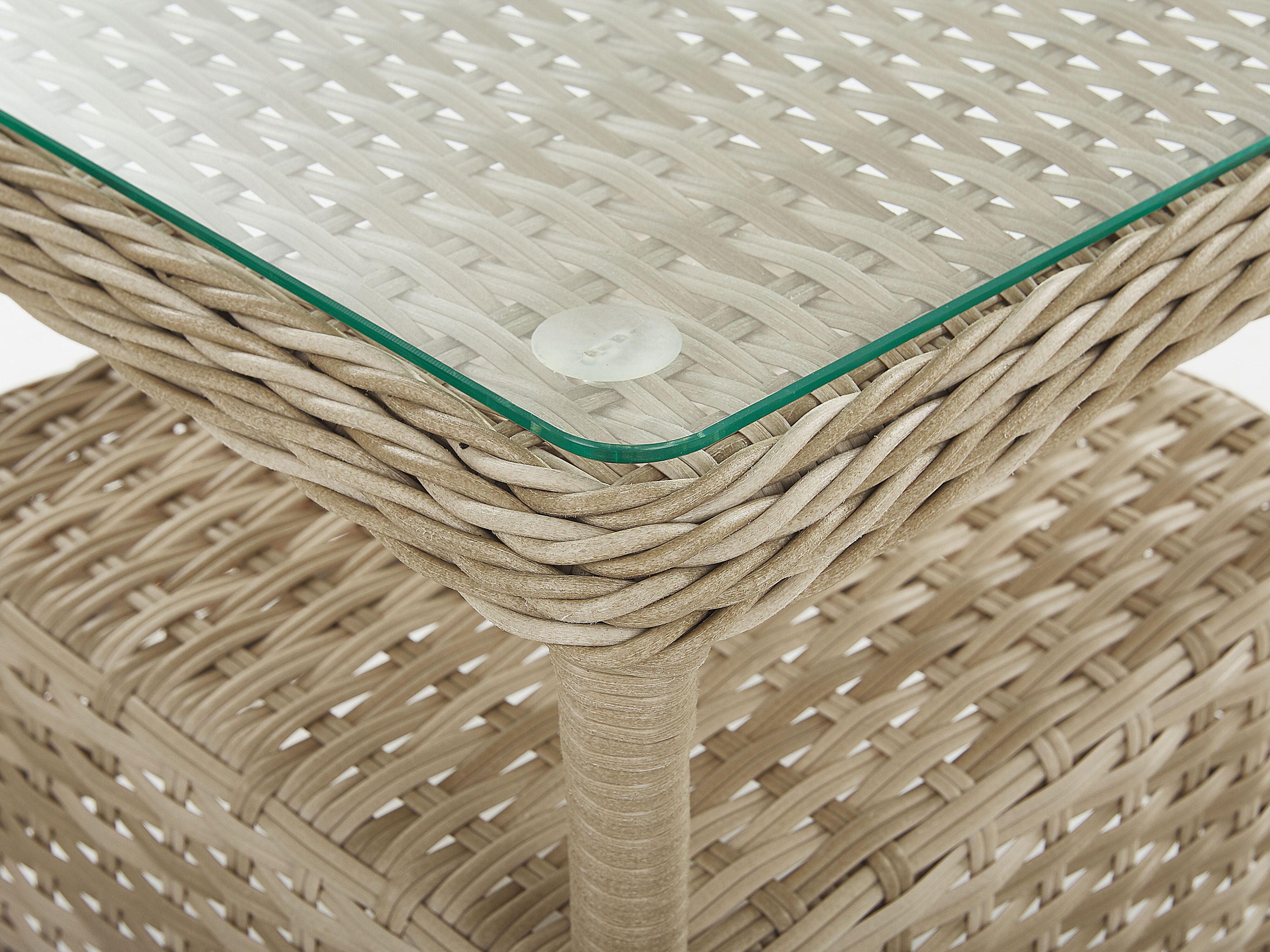 Loungeset 9-zits PE rotan zandbeige SEVERO Loungeset 9-zits PE rotan zandbeige SEVERO