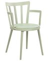Set of 4 Plastic Dining Chairs Green MORILL_876311
