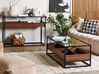 Glass Top Console Table Dark Wood and Black WACO_825576