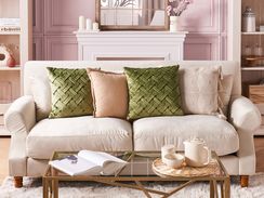 Vihreä samettinen koristetyynysetti 43 x 43 cm 2 kpl NARCISSUS