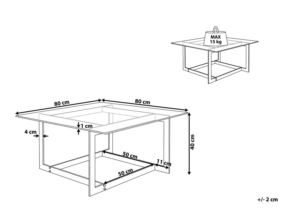 loftscape Red Living Table basse Ballenita - Verre / Métal - Doré Black Friday B