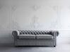 3 Seater Leather Sofa Grey CHESTERFIELD_681167