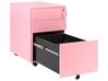 3 Drawer Metal Storage Cabinet Pink CAMI_843912