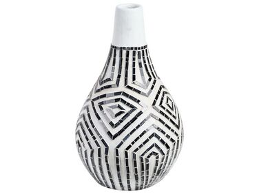 Terracotta Decorative Vase 50 cm Black and White OMBILIN