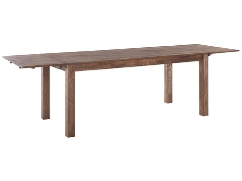 Extending Oak Dining Table 180 270 X 85 Cm Dark Wood Maxima Beliani No Extending Oak Dining Table 180 270 X 85, White And Dark Wood Dining Table