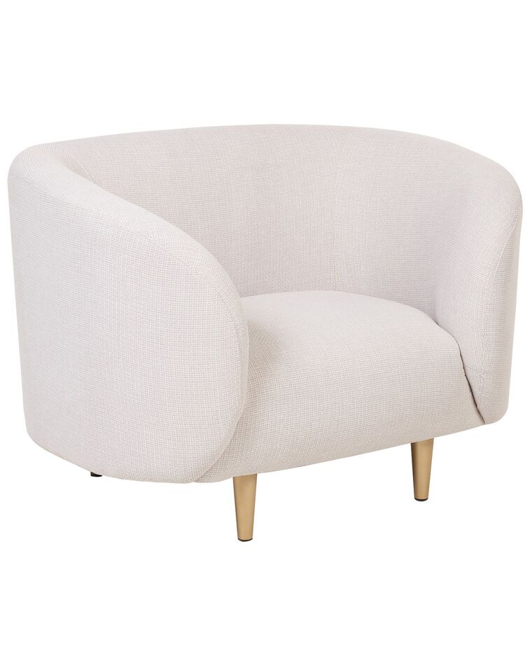 Fotel tapicerowany beżowy ze złotym LOEN _867532