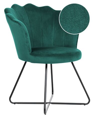 Sessel Samtstoff smaragdgrün / schwarz LOVELOCK