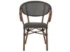 Zestaw 4 krzeseł ogrodowych ciemne drewno z szarym CASPRI_799035