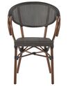 Set of 4 Garden Chairs Dark Wood and Grey CASPRI_799035