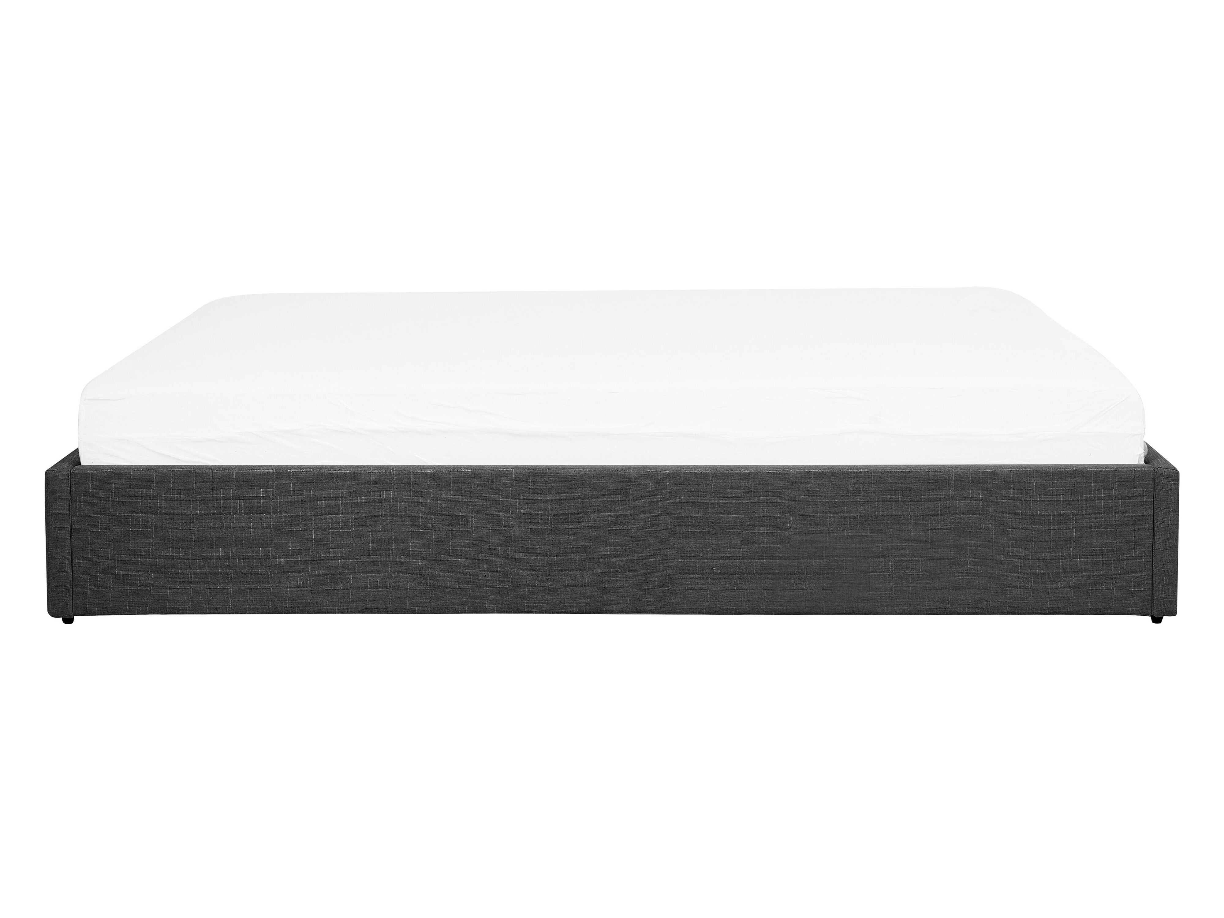 Łóżko z pojemnikiem tapicerowane 140 x 200 cm szare DINAN